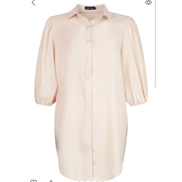 Puff Sleeve Oversized Shirt Dress - Picture 3 of 3